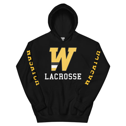 "W" Lacrosse with Sleeve Print Unisex Hoodie